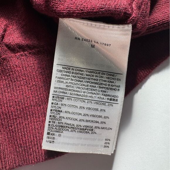 Banana Republic Maroon Red V-Neck Sweater Size Medium - Picture 6 of 7